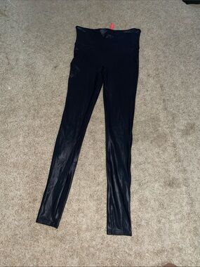 SPANX Black Leggings with Red Brand Tag